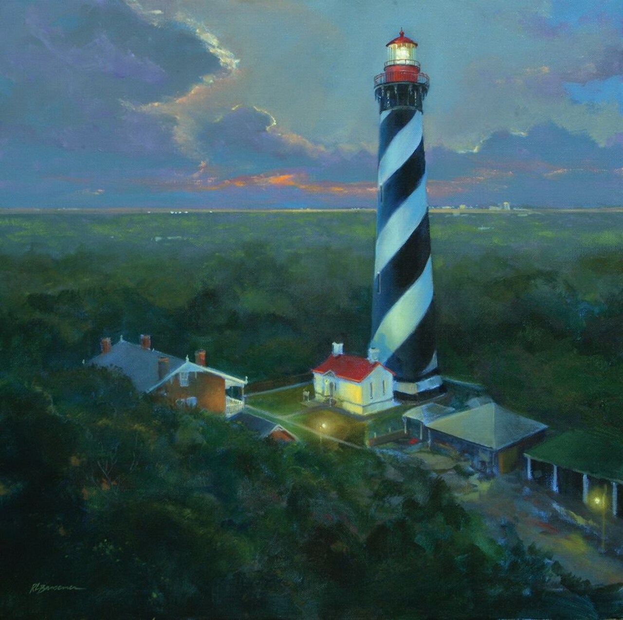St Augustine Lighthouse Aloft Poster Print by Roger Bansemer # BA1096